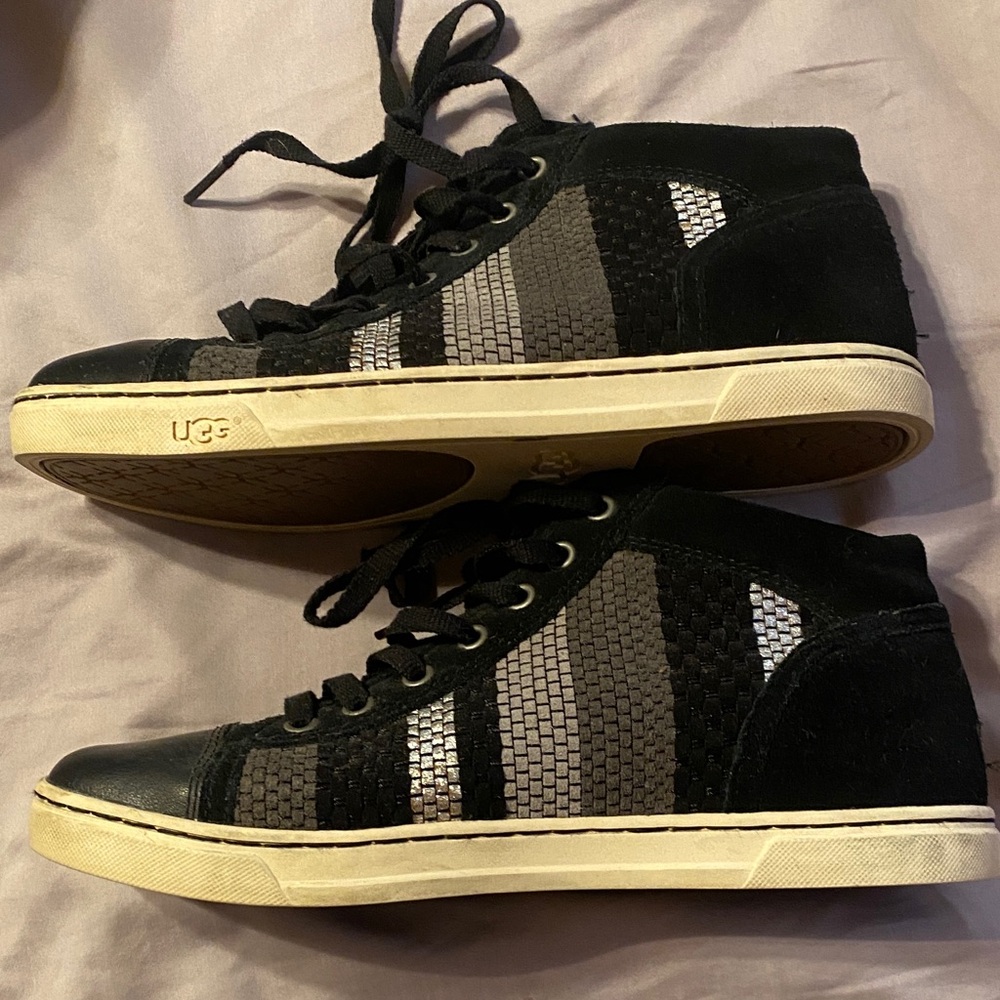 UGG Black and Gray Woven Sneakers size 7.5